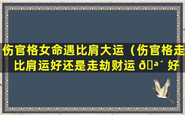 伤官格女命遇比肩大运（伤官格走比肩运好还是走劫财运 🪴 好 🐕 ）